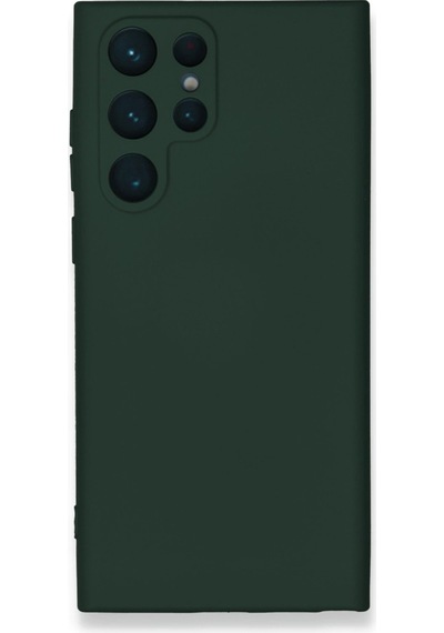 Samsung Uyumlu Galaxy S23 Ultra Kılıf Nano İçi Kadife Silikon Koyu Yeşil