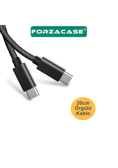 Forzacase FC892 60 W 3A Type-C To Type-C Çevirici Şarj Ve Data Kablosu 20 CM