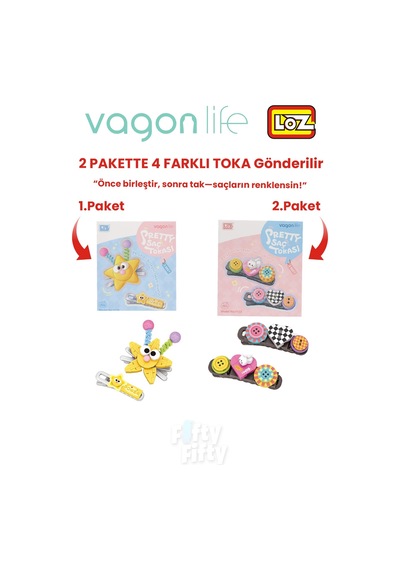4'lü Saç Toka Seti Önce Birleştir,sonra Tak 2 Paket 4 Adet Gönderilir Yapı Toka Seti Ff 7116-7133
