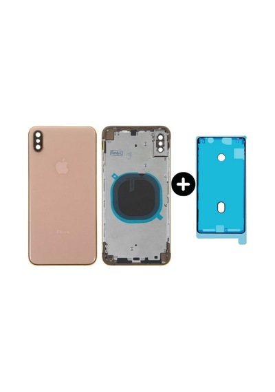 Apple Uyumlu iPhone Xs Max Boş Kasa Altın + Sıvı Ve Toz Bandı