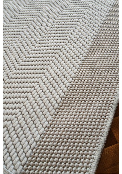 Leiva Home Lara 01 Krem Bej Sisal İskandinav Modern Kaymaz Taban Yumuşak Özel Ölçü Salon Koridor Halısı 0038-krem/bej/gri