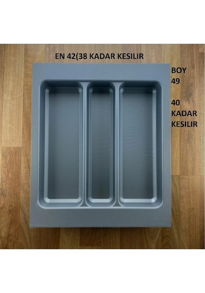 Çekmece Içi Kaşıklık Ve Kepçelik Düzenleyici 2'li Takım 42x49 Cm 38x40 Cm Kadar Kesilebilir Grı
