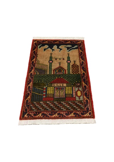 Zehra Abla Halı Yeni El Dokuması Seccade Mihraplı Mevlana Sille Konya Yün Halı 7135 Çok Renkli