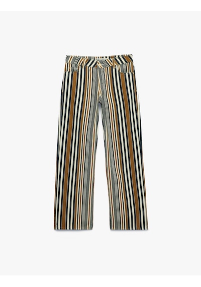 Koton Düğmeli Cepli Pamuklu Düşük Bel Düz Paça Çizgili Pantolon - Straight Fit Jean Kahverengi Çizgili 7wal40035mw Koton Düğmeli Cepli Pamuklu Düşük Bel Düz Paça Çizgili Pantolon - Straight Fit Jean Kahverengi Çizgili 7wal40035mw