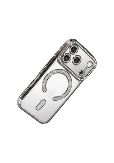 Apple İphone 17 Pro Joke Simli Magneticsafe Kılıf - Gümüş 0.2M-Çok Renkli