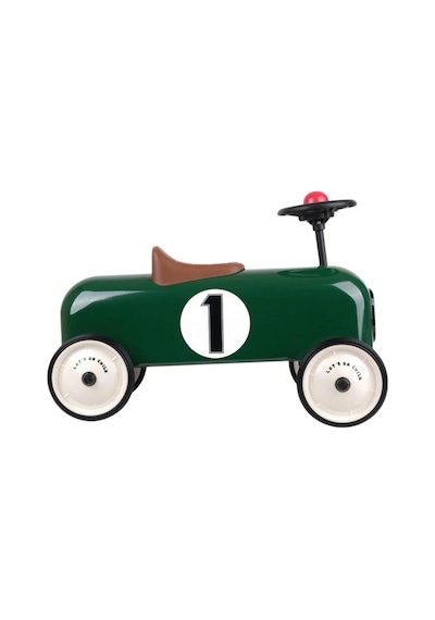 Vintage Minik Klasik Pedallı Araba Yeşil Metal Gövde Sessiz Tekerlek Ergonomik Koltuk Çok Renkli