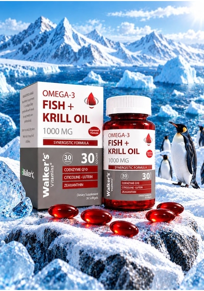 Walker's Vitamins Krill Oil Omega 3 Sitikolin Lutein Q10 İçeren Vitamin