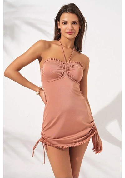 Jersey Soft Straplez Elbise Mayo Dlx-231128 Çok Renkli