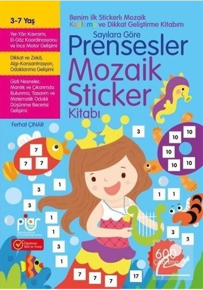 Prensesler Mozaik Sticker Kitabı Sayılara Göre 3 - 7 Yaş / Fer...