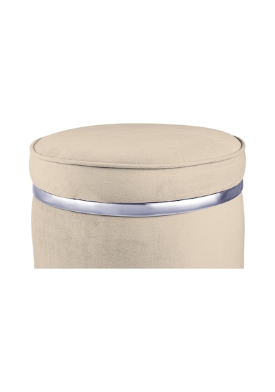 Zerafet Silver Kaplama Luxery Puf- Krem Babyface Kumaş Pofuduk Oturma Pufu&makyaj Pufu&bench