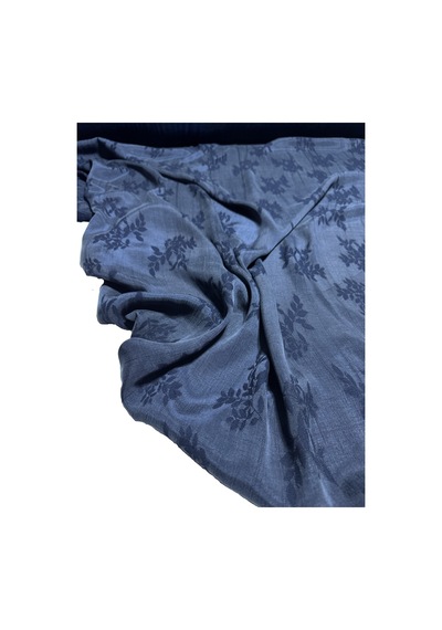 Jakarlı İpek Cupro Kumaş En 120 Cm Parlak Dökümlü Elbise, Gömlek, Kimono, Takım Ve Pantolon 1200 -9 Mavi