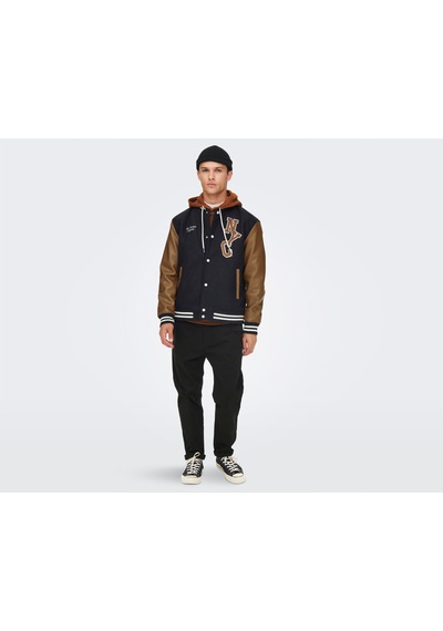 Only Onsjay Varsity Jacket Otw Erkek Günlük Ceket 22022572-Dark-N(554814457)