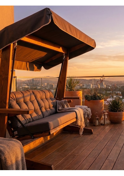 Viva 2400 4 Kişilik Ahşap Bahçe Salıncağı, Balkon ve Teras Salıncağı, Kanepe Özellikli/Antrasit Viva 2400 4 Kişilik Ahşap Bahçe Salıncağı, Balkon ve Teras Salıncağı, Kanepe Özellikli/Antrasit