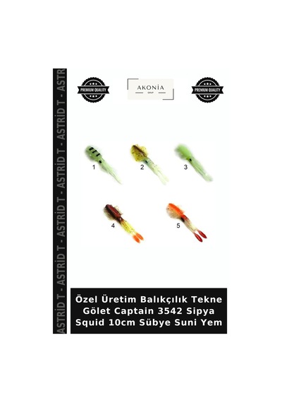 Özel Üretim Balıkçılık Tekne Gölet Captain 3542 Sipya Squid 10cm Sübye Suni Yem