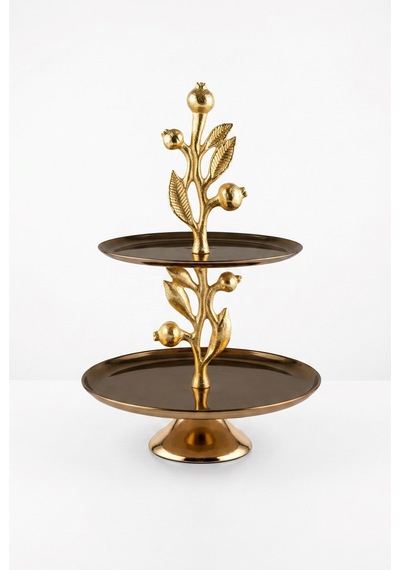 Leaf Rose Gold 2 Katlı Dekoratif