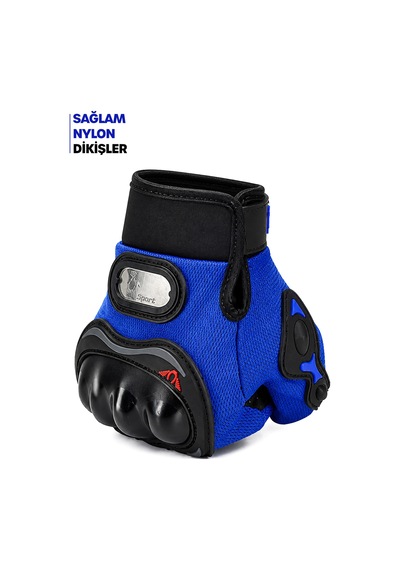Alastor M Beden Korumalı Motosiklet Eldiveni Unisex Bisiklet Motorcu Eldiveni Mavi 113