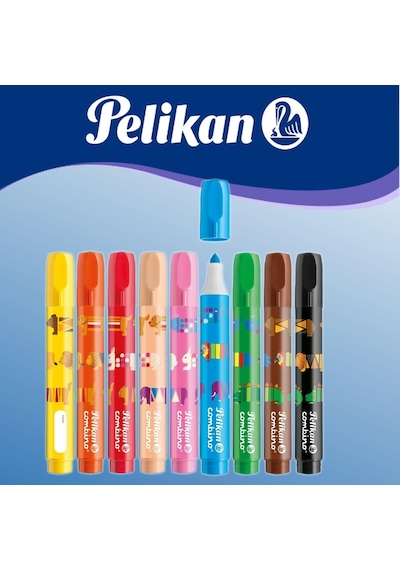 Pelikan Keçeli Kalem Combino Super Jumbo 9 Renk Keçeli Kalem
