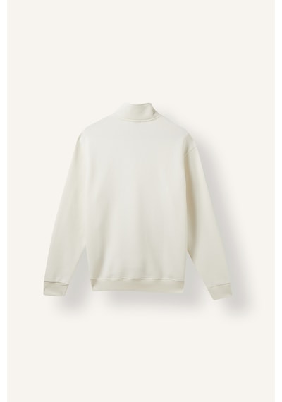 Defacto Regular Fit Dik Yaka Yarım Fermuarlı Basic Sweatshirt X7405az26auer105 Ekru-er105