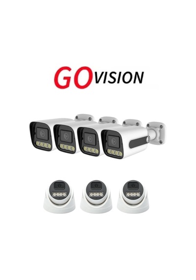 Go Vision 7 Adet Ip Güvenlik Kamerası - 5mp Dış Mekan Kamera, 3.6mm Lens, Poe, Warm Led Gece Görüşlü