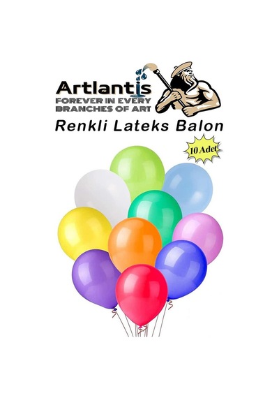 Balon Renkli Lateks 10 Adet Renkli Balon 10'' Canlı Renkler Parti Doğum Günü Süsleme Malzemeleri Balon 26 Cm Çok Renkli