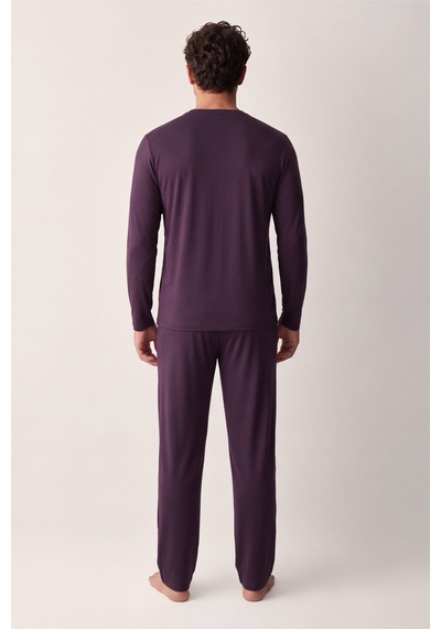 Suwen Liam Erkek Pamuklu Pijama Takımı Msh10510251020 Bordo