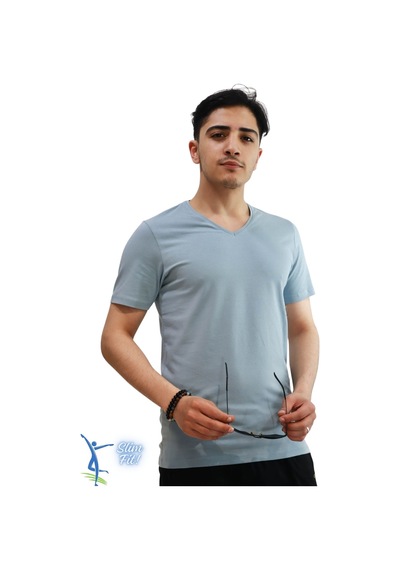 Sermoda Erkek Slim Fit V Yaka Tişört - Dar Kesim Basic Günlük T-shirt Bebe Mavi Bebek Mavisi Sermoda Erkek Slim Fit V Yaka Tişört - Dar Kesim Basic Günlük T-shirt Bebe Mavi Bebek Mavisi