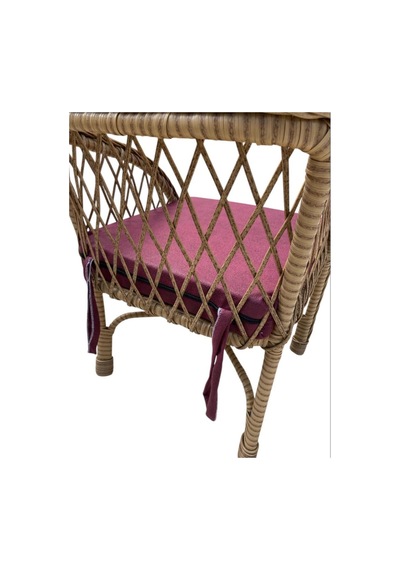 Sandalye Minderi Koltuk Minderi Su İtici Güneşe Dayanıklı Sandalye Minderi 50x50x8 Bordo 4 Adet Mavi