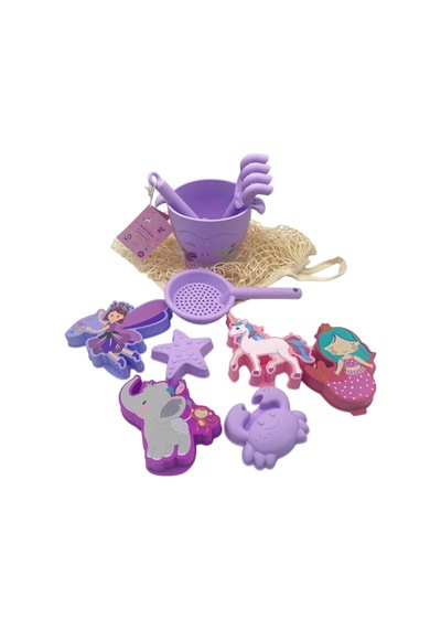 Playnjoy - Silikon Plaj Oyuncak Seti - 10 Parça - Lila