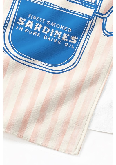 Sardalya Konserve Marine Çizgili Plaj Havlusu-akdeniz Stil Pembe Mavi Hızlı Kuruyan Mikrofiber Havlu Eski Şakayık