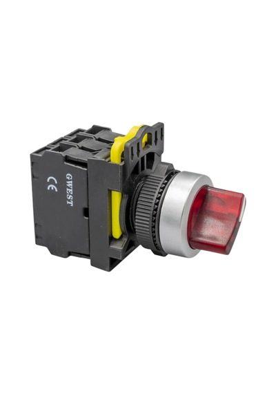 Gwest A5 - 02xsd-24 Işıklı Kalıcı Mandal Buton 2nc Kırmızı 10 Adet