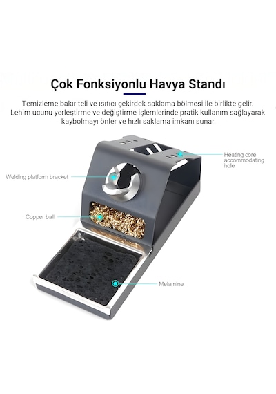 Gvm T12-xs Akıllı Dijital Havya İstasyonu 72w Lcd Ekranlı Profesyonel Lehimleme Seti