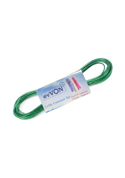 Evvon 10m Çelik Çamaşır İpi Açık Beyaz