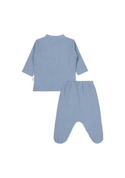 Civil Baby Ayıcık Baskılı 1-9 Ay Pijama Takımı - Mavi