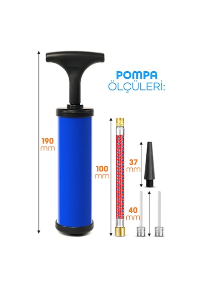 1 Koli 250 Adet Şişirme Pompa Seti Futbol Bisiklet Topu Şişme Yatak Simit Şişirme Pompası 20cm Mavi