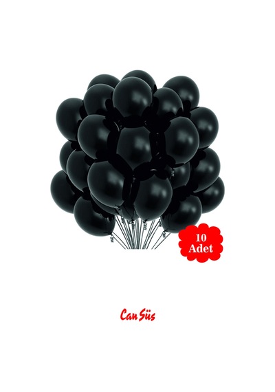 Pastel Balon 12 İnç 10'lu Siyah
