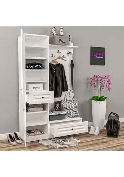 Feza Membran Portmanto Mdf Beyaz Feza Membran Portmanto Mdf Beyaz