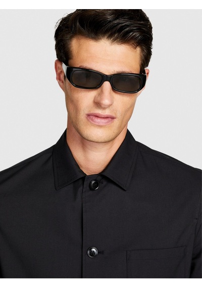 Sisley Liyosel Karışımlı Oversize Gömlek Erkek Siyah Gömlek - 323a5t3rsq02p