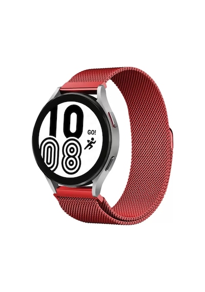 Newface Samsung Galaxy Watch 4 Metal Mıknatıslı Kordon - Kırmızı