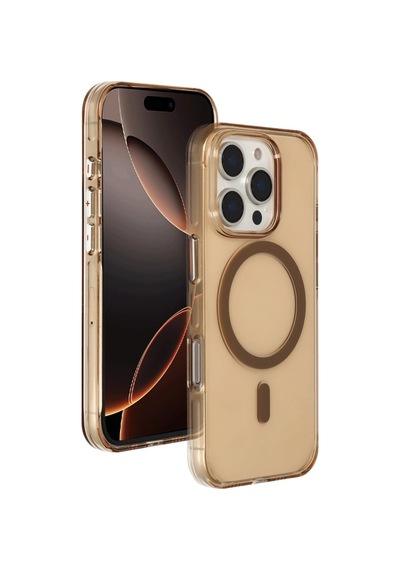 Joko Apple iPhone Uyumlu 16 Pro Max Gleam Pc Sert Magsafe Kılıf - Şeffaf-gold