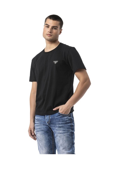 Cipo & Baxx Erkek Basic Bisiklet Yaka Regular Fit Pamuklu Kısa Kollu Tişört Ct823 Siyah