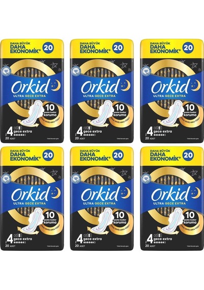 Ultra Gece Ekstra Hijyenik Ped 20 Adet 4 Boy 6 Adet