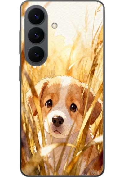 Samsung Galaxy S26 Uyumlu Golden Köpek Baskılı Silikon Kılıf Renkli