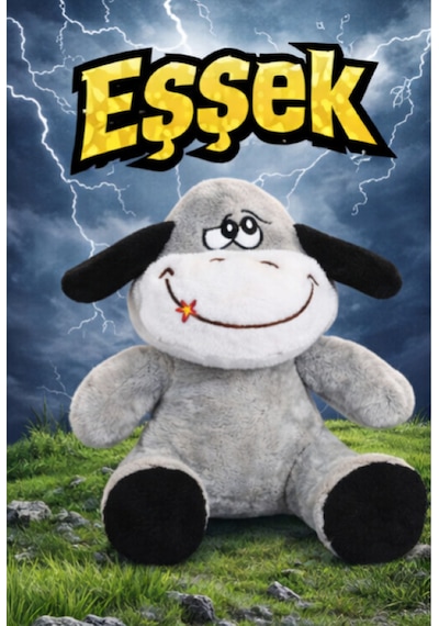 Sevimli Peluş Eşek Oyuncak Gri