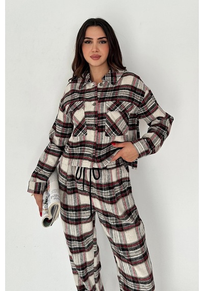 Asprin Fashion Kare Desenli Takım Renkli