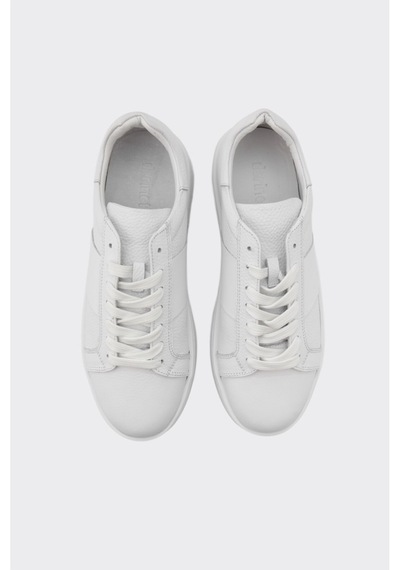 Derinet Comfort Taban Hakiki Deri Erkek Sneaker Beyaz Beyaz