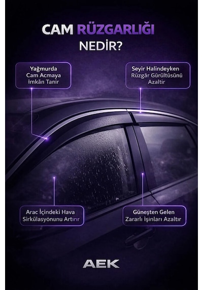 Fiat Egea Sedan 2015+ Araca Özel Kromlu Cam Rüzgarlığı Premium A+