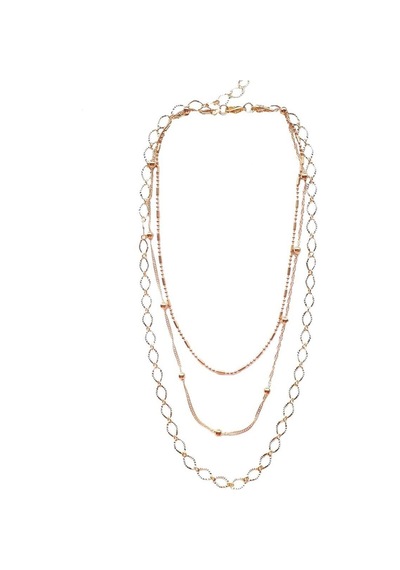 Altın Kaplam Kadın Choker Çoklu Zincir Kolye Renkli