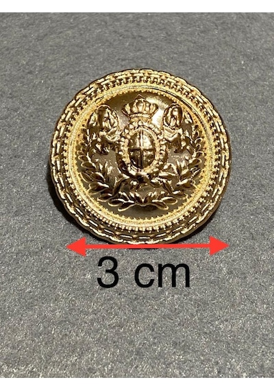 Trençkot Ve Kaban Düğmesi Çelenk Arma Modeli Gold 3 Cm / 6 Lı Set