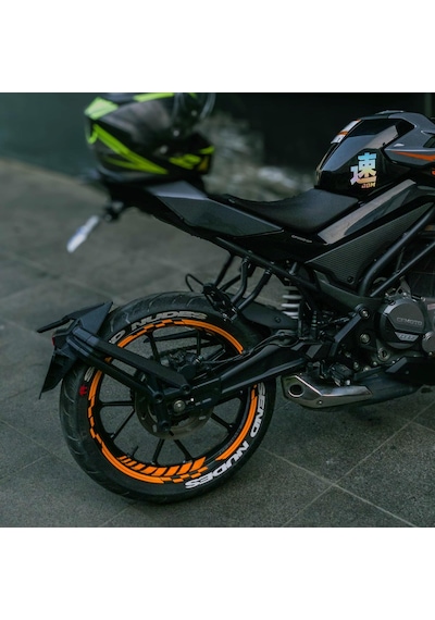 Neon Fosforlu Turuncu İç Dış Motosiklet Jant Şeridi Takımı Çınar Extreme