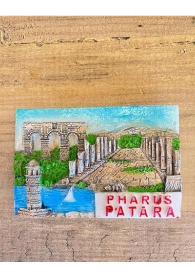 Antik Pharus Patara Mıknatıslı Dekoratif Magnet, Tarihi Kalıntı Temalı, El Yapımı Buzdolabı Süsü